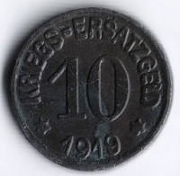 Нотгельд 10 пфеннигов. 1919(G) год, Крефельд.
