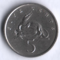 Монета 5 центов. 1975 год, Ямайка.