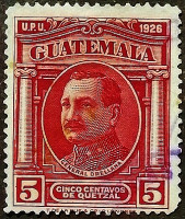 Почтовая марка (5 c.). "Хосе Мария Орельяна Пинто". 1929 год, Гватемала.