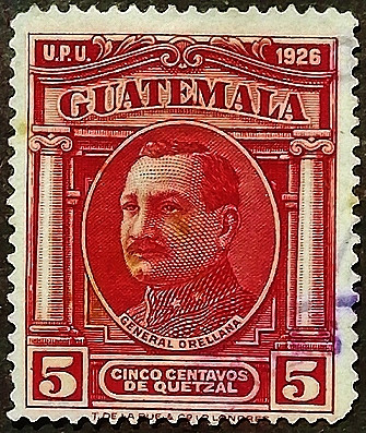 Почтовая марка (5 c.). "Хосе Мария Орельяна Пинто". 1929 год, Гватемала.