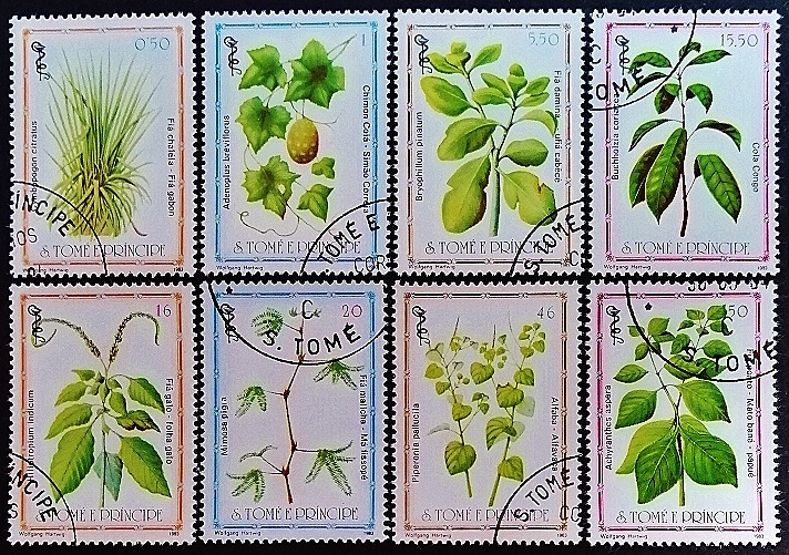 Набор почтовых марок (8 шт.). "Лекарственные растения". 1983 год, Сан-Томе и Принсипи.