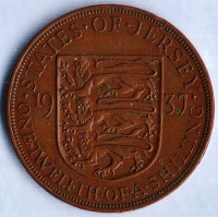 Монета 1/12 шиллинга. 1937 год, Джерси.