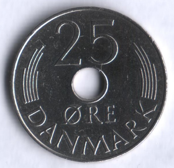 Монета 25 эре. 1981 год, Дания. B;B.