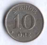 10 эре. 1929 год, Швеция. G.