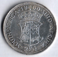 Монета 2⅟₂ шиллинга. 1960 год, Южная Африка.