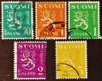 Набор марок (5 шт.). "Стандарт". 1930-1946 годы, Финляндия.