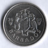 Монета 25 центов. 2008 год, Барбадос.
