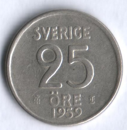 25 эре. 1959 год, Швеция. TS.