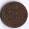 Монета 1 сантим. 1901 год, Бельгия (Des Belges).