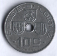 Монета 10 сантимов. 1941 год, Бельгия (Belgie-Belgique).