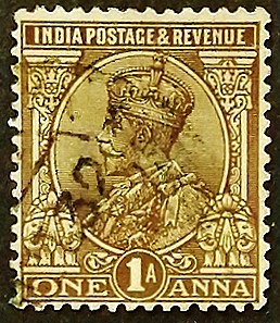 Почтовая марка. "Король Георг V". 1926 год, Британская Индия.