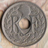 Монета 25 сантимов. 1925 год, Франция.