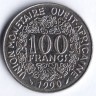Монета 100 франков. 1990 год, Западно-Африканские Штаты.