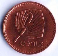 Монета 2 цента. 2001 год, Фиджи.