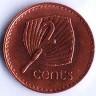 Монета 2 цента. 2001 год, Фиджи.