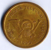 Таксофонный жетон. 1990(B) год, Польша. Со знаком МД.