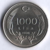 1000 лир. 1990 год, Турция.