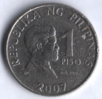 1 песо. 2007 год, Филиппины.