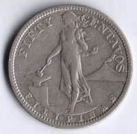 Монета 50 сентаво. 1907 год, Филиппины.