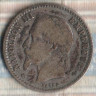 Монета 50 сантимов. 1866(A) год, Франция.