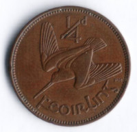 Монета 1/4 пенни(фартинг). 1937 год, Ирландия.