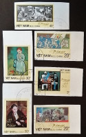 Набор почтовых марок (6 шт.). "Картины Пабло Пикассо". 1987 год, Вьетнам.