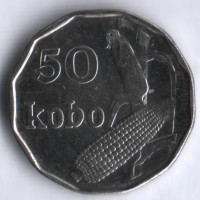 Монета 50 кобо. 1991 год, Нигерия.