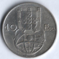 Монета 10 эскудо. 1955 год, Португалия.