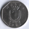 Монета 50 центов. 1998 год, Мальта.