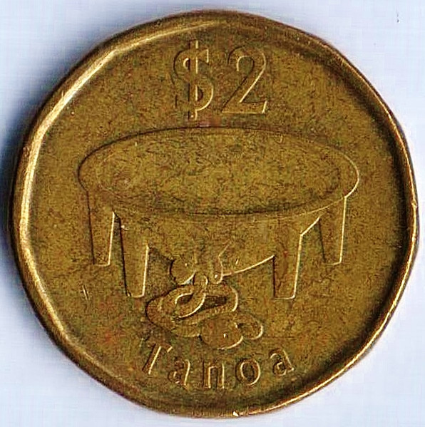 Монета 2 доллара. 2012 год, Фиджи. Сокол.