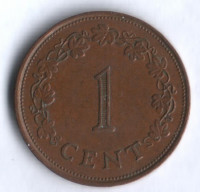 Монета 1 цент. 1977 год, Мальта.