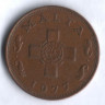 Монета 1 цент. 1977 год, Мальта.