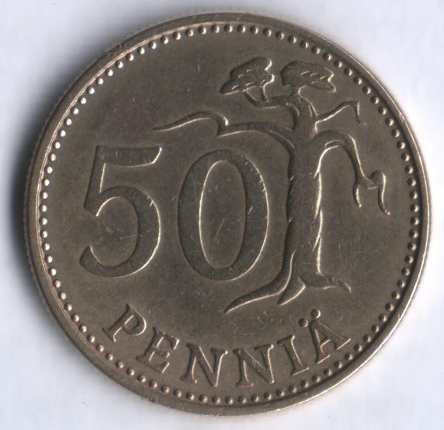 50 пенни. 1975 год, Финляндия.