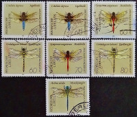 Набор почтовых марок (7 шт.). "Стрекозы". 1991 год, ФРГ.
