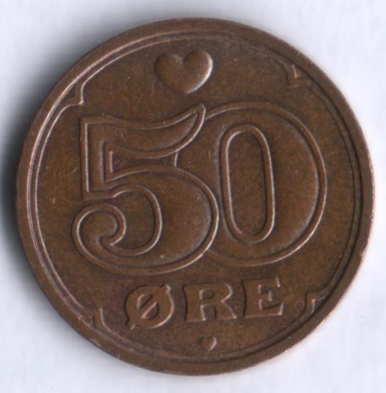 Монета 50 эре. 2006 год, Дания.