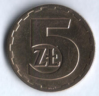 Монета 5 злотых. 1976 год, Польша.