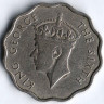 Монета 10 центов. 1952 год, Маврикий.