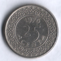 25 центов. 1976 год, Суринам.