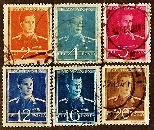 Набор почтовых марок (6 шт.). "Король Михай I". 1940-1944 годы, Румыния.