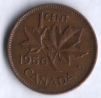 Монета 1 цент. 1956 год, Канада.