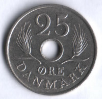Монета 25 эре. 1970 год, Дания. C;S.