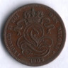 Монета 1 сантим. 1902 год, Бельгия (Des Belges).