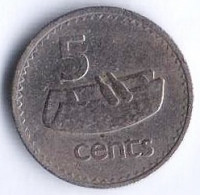 Монета 5 центов. 1973 год, Фиджи.