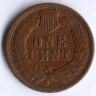 Монета 1 цент. 1902 год, США.