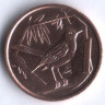 Монета 1 цент. 1987 год, Каймановы острова.