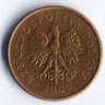 Монета 1 грош. 2000 год, Польша.