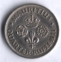 Монета 1/4 рупии. 1971 год, Маврикий.