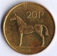 Монета 20 пенсов. 1999 год, Ирландия.