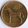 Монета 20 пенсов. 1999 год, Ирландия.