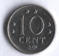 Монета 10 центов. 1976 год, Нидерландские Антильские острова.